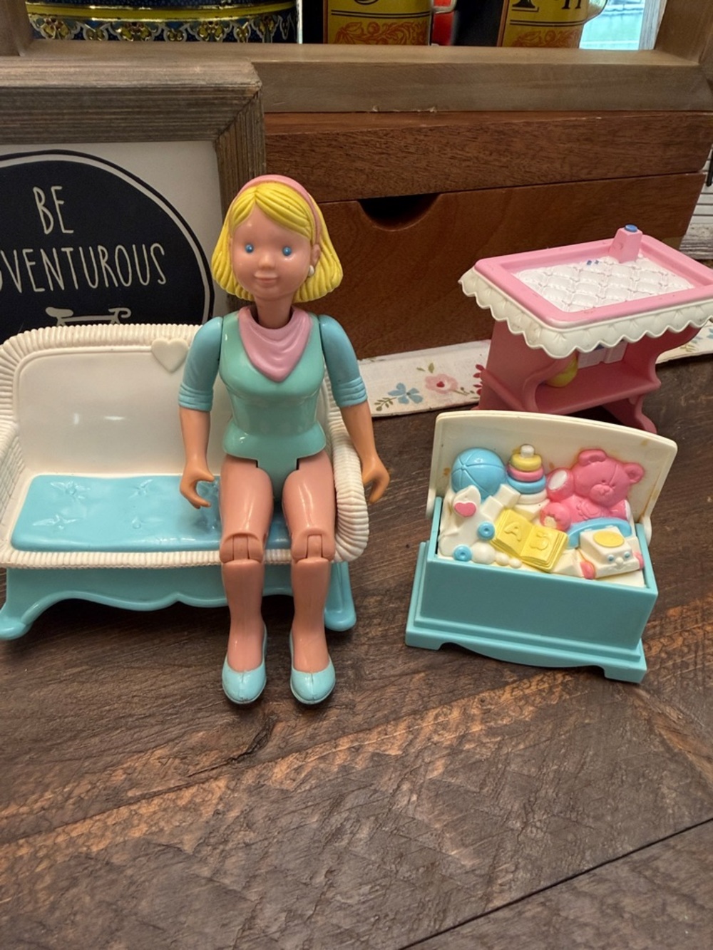 Vintage 1993 Fisher Price Loving Family Dollhouse rocker toy stroller Lot of 16